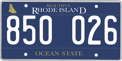 RI license plate 850026