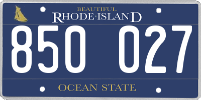 RI license plate 850027