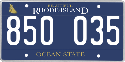 RI license plate 850035