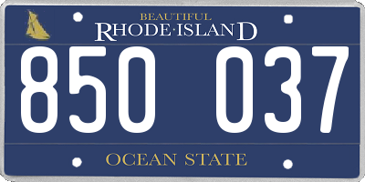 RI license plate 850037