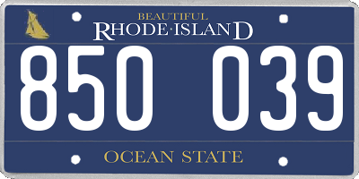 RI license plate 850039