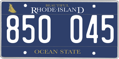 RI license plate 850045
