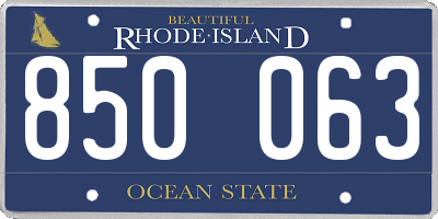RI license plate 850063