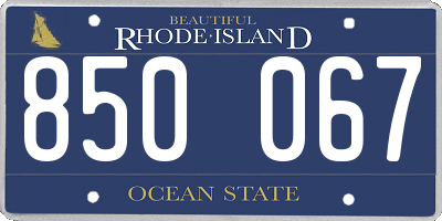 RI license plate 850067