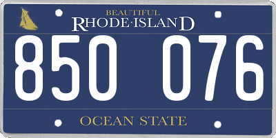 RI license plate 850076