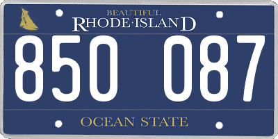 RI license plate 850087