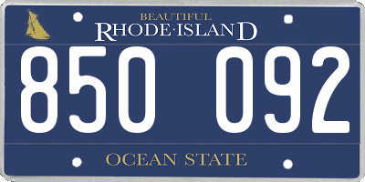 RI license plate 850092