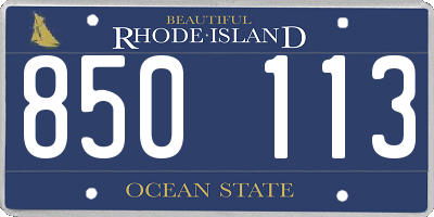 RI license plate 850113