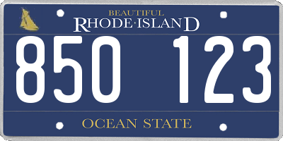 RI license plate 850123