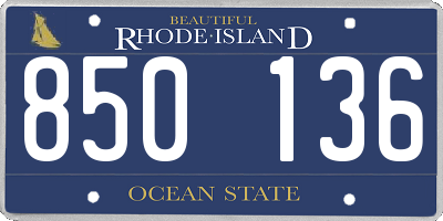 RI license plate 850136