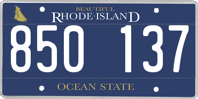 RI license plate 850137