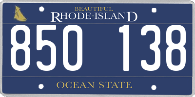 RI license plate 850138