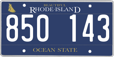 RI license plate 850143
