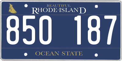 RI license plate 850187