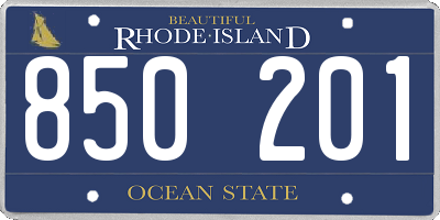 RI license plate 850201