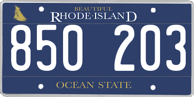 RI license plate 850203