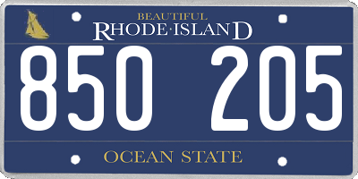 RI license plate 850205