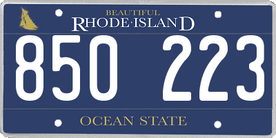 RI license plate 850223