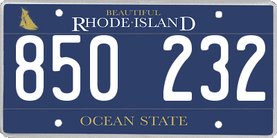 RI license plate 850232