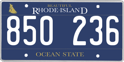 RI license plate 850236