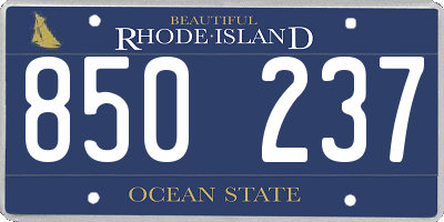 RI license plate 850237