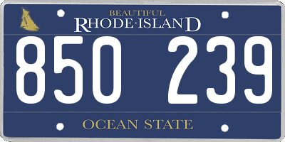 RI license plate 850239