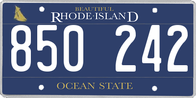 RI license plate 850242