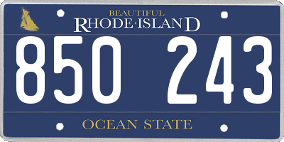 RI license plate 850243