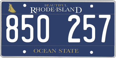RI license plate 850257