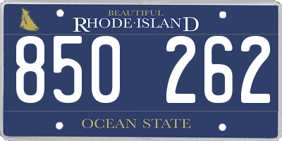 RI license plate 850262
