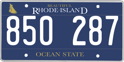 RI license plate 850287