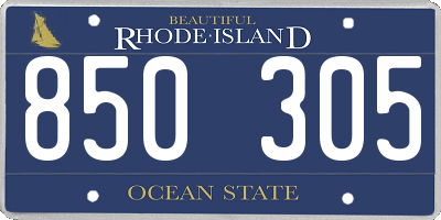 RI license plate 850305