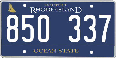 RI license plate 850337