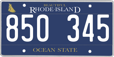 RI license plate 850345