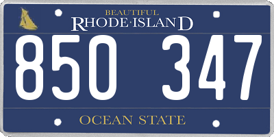 RI license plate 850347