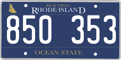 RI license plate 850353