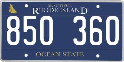 RI license plate 850360