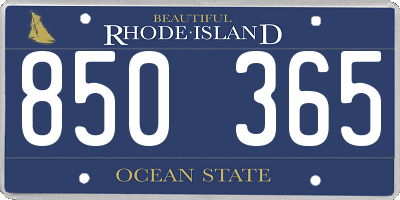 RI license plate 850365