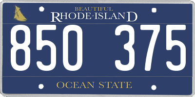 RI license plate 850375