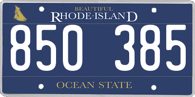 RI license plate 850385