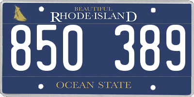 RI license plate 850389