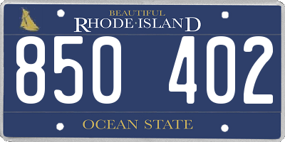 RI license plate 850402