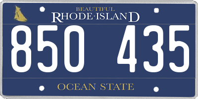 RI license plate 850435