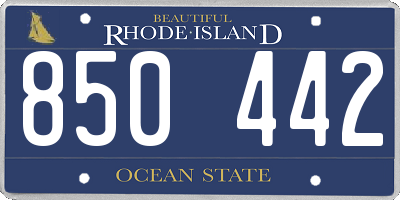 RI license plate 850442