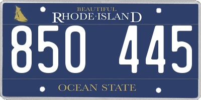 RI license plate 850445