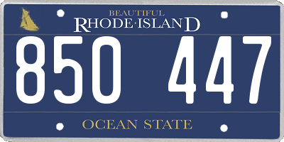 RI license plate 850447