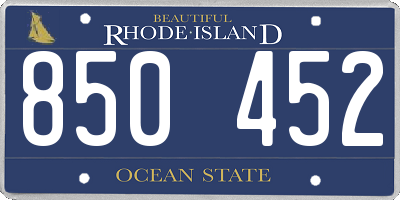 RI license plate 850452