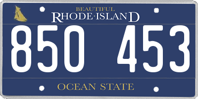 RI license plate 850453