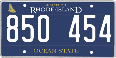 RI license plate 850454