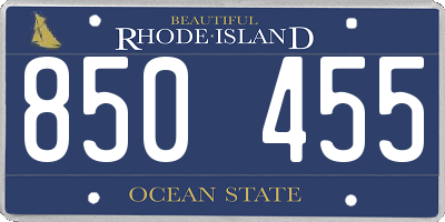 RI license plate 850455